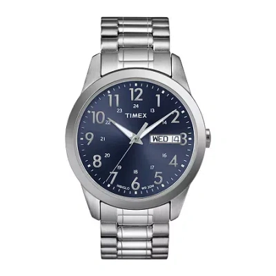 Timex Elevated Classic Mens Stainless Steel Expansion Strap Watch T2m9339j In Transparent