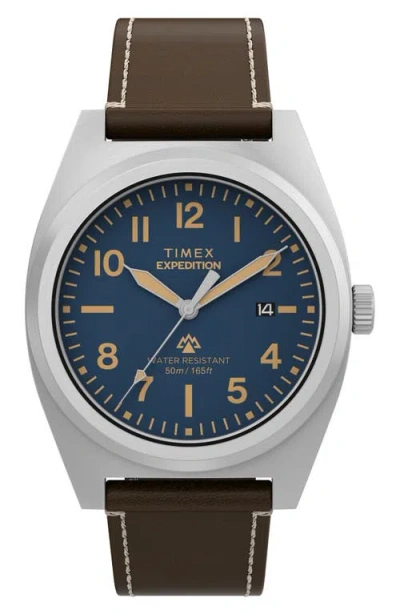 Timex ® Expedition Capstone Chronograph Silicone Strap Watch, 41mm In Brown