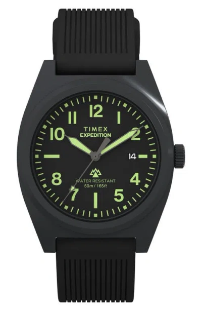 Timex ® Expedition® Capstone Silicone Strap Watch, 39mm In Black