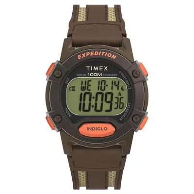 Timex Expedition Cat 5 Digital Brown Mens Watch In Green