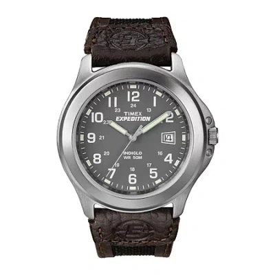 Timex Expedition Field Metal Mens Black Fabric Strap Watch T400919j In Brown
