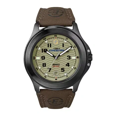 Timex Expedition Field Metal Mens Brown Leather Strap Watch T470129j