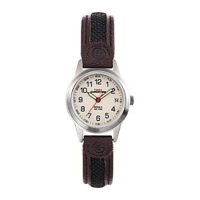 Timex Expedition Field Metal Womens Brown Leather Strap Watch T411819j