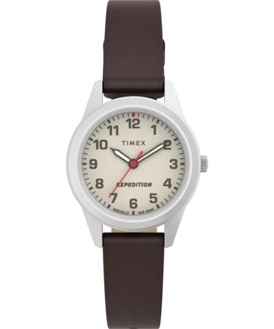 Timex Expedition Field Mini Leather Strap Ladies Watch In White
