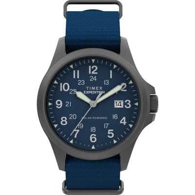 Timex ® Expedition® North Field Post Solar Webbing Strap Watch In Blue