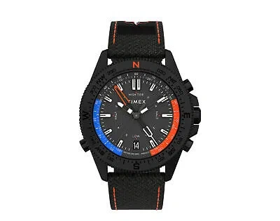 Pre-owned Timex Expedition North Tide-temp-compass 43mm Eco Fabric Strap Watch Tw2v03900jr