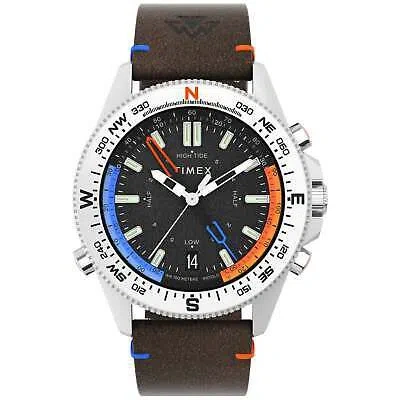 Pre-owned Timex Expedition North Tide Temp Compass 43mm Silver Black Watch - Brand
