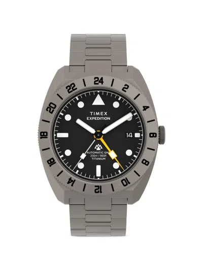 Timex Expedition Pioneer Gmt 41mm Watch In Black