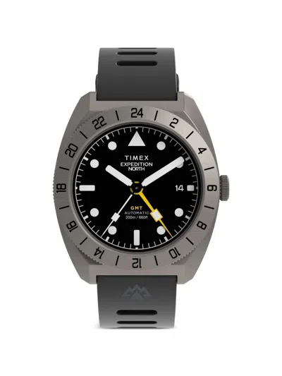 Timex Expedition Pioneer Titanium Automatic Gmt 41mm Watch In Black