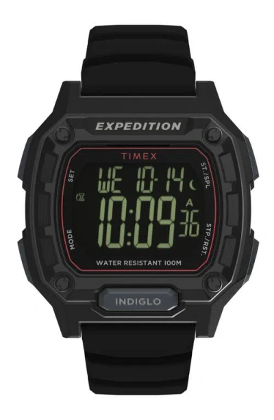 Timex ® Expedition® Ridge Silicone Strap Digital Watch, 43mm In Black