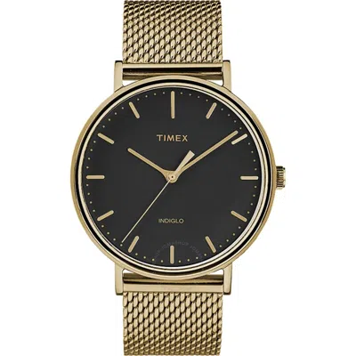 Timex Fairfield Quartz Black Dial Men's Watch Tw2t37300 In Gold