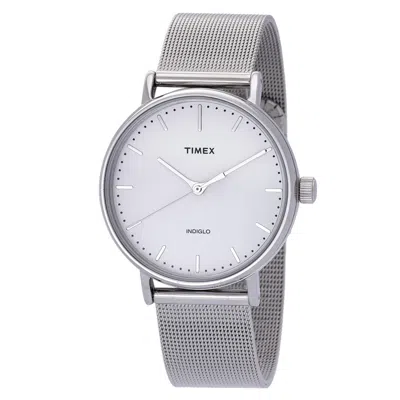 Timex Fairfield Quartz White Dial Ladies Watch Tw2r26600 In Cream / Silver / White
