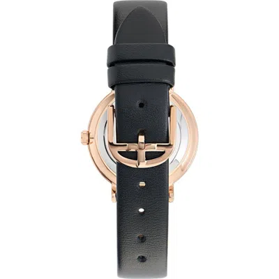 Timex ® Floral Leather Strap Watch
