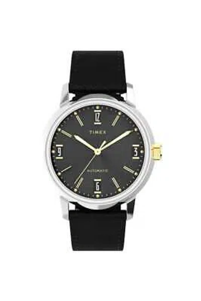 Pre-owned Timex Gents Marlin Automatic 40mm Leather Strap Watch Tw2w33900
