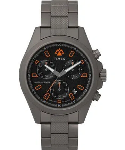 Pre-owned Timex Grey Mens Chronograph Watch Field Post Chrono Tw2w45700