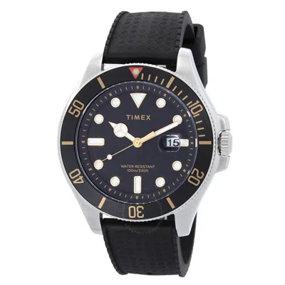 Timex Harborside Coast Quartz Black Dial Men's Watch Tw2v27200 In Silver Tone/black