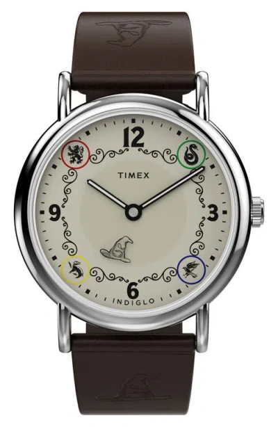 Timex ® Harry Potter X  Weekender 38mm Leather Strap Watch In Brown