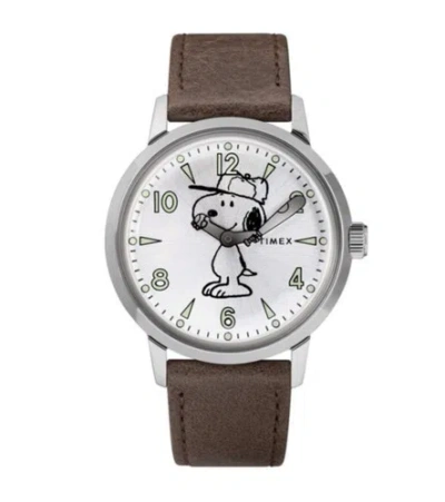 Pre-owned Timex In Box Welton  Tw2r94900 X Peanuts Featuring Snoopy 40mm Watch
