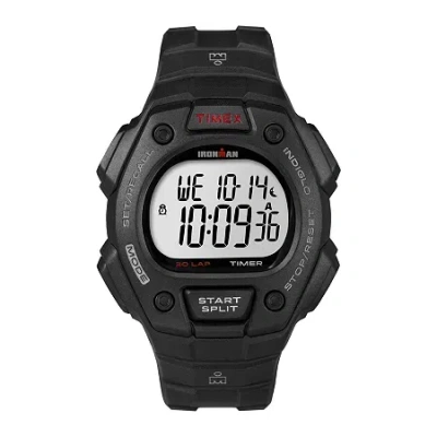 Timex Ironman Mens Black Resin Strap 30-lap Watch T5k8229j In Green