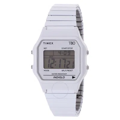 Timex Lab 80 Alarm Chronograph Quartz Digital Unisex Watch Tw2u93700 In White