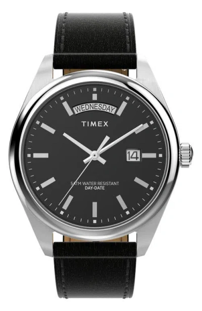 Timex ® Legacy Leather Strap Watch, 41mm In Pink