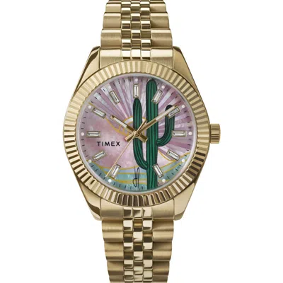 Timex X Jacquie Aiche Round-face 36mm In Gold