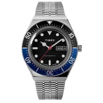 Timex M79 Automatic Stainless Steel Bracelet Watch In Blue/silver Tone/black