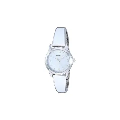 Timex Main Street Stretch Bangle Silver 25mm Ladies Watch In Neutral