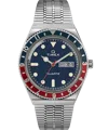 Timex Mens Blue Tw2t80700 Q Diver Reissue Stainless-steel Quartz Analog Watch In Gray