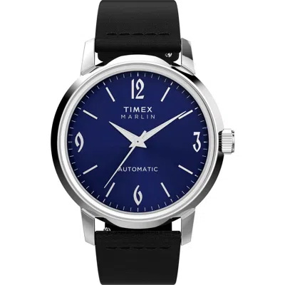 TIMEX TIMEX® MARLIN AUTOMATIC LEATHER STRAP WATCH, 40MM