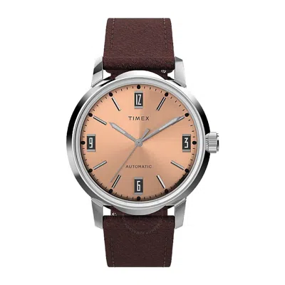 Timex Marlin Automatic Salmon Dial Men's Watch Tw2w33800 In Brown