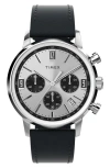 TIMEX TIMEX® MARLIN CHRONOGRAPH LEATHER STRAP WATCH, 40MM