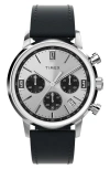 TIMEX MARLIN CHRONOGRAPH LEATHER STRAP WATCH, 40MM