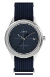 Timex ® Marlin® Jet Automatic Fabric Strap Watch, 38mm In Blue