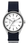 Timex ® Marlin Jet Automatic Fabric Strap Watch, 38mm In Blue