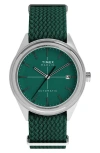 Timex ® Marlin® Jet Automatic Fabric Strap Watch, 38mm In Green
