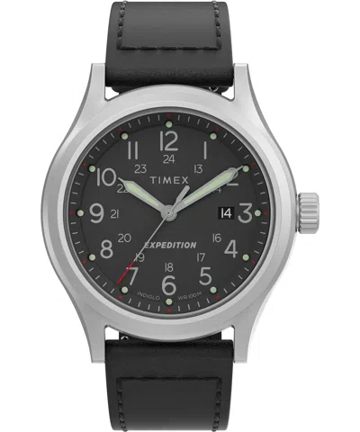 Timex Men's 40mm Leather Watch Tw2v07400vq In Black