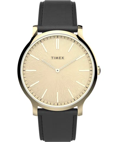 Timex Men's 40mm Quartz Watch In Gold Tone/black/beige