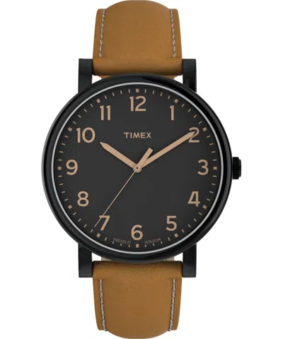 Timex Men's 42mm Leather Watch T2n6779j In Brown