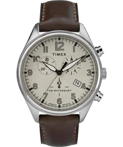 Timex Men's 42mm Leather Watch Tw2r88200vq In Brown