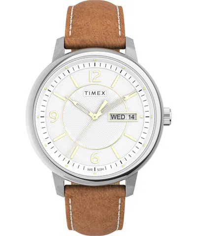 Timex Men's 45mm Leather Watch Tw2v28900vq In Multi