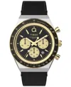 Timex Men's Analog Black Leather Strap Watch, 40mm In Black
