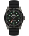 Timex Men's Analog Black Rubber Strap Watch, 41mm In Black