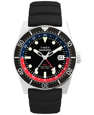 Timex Men's Analog Black Rubber Strap Watch, 41mm