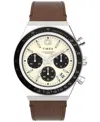 Timex Men's Analog Brown Leather Watch, 40mm In Brown