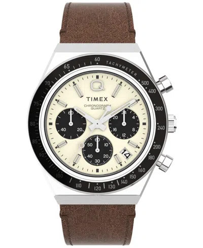 Timex Men's Analog Brown Leather Watch, 40mm