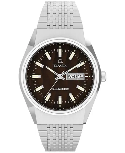 Timex Men's Analog Silver-tone Stainless Steel Watch, 38mm In Silver Tone