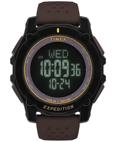 Timex Men's Chronograph Brown Silicone Watch, 49mm