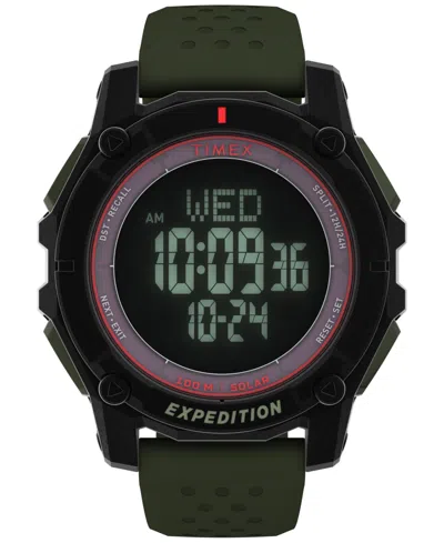 Timex Men's Chronograph Green Silicone Watch, 49mm