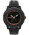 Timex Men's Digital Black Polyurethane Strap Watch, 47mm In Black